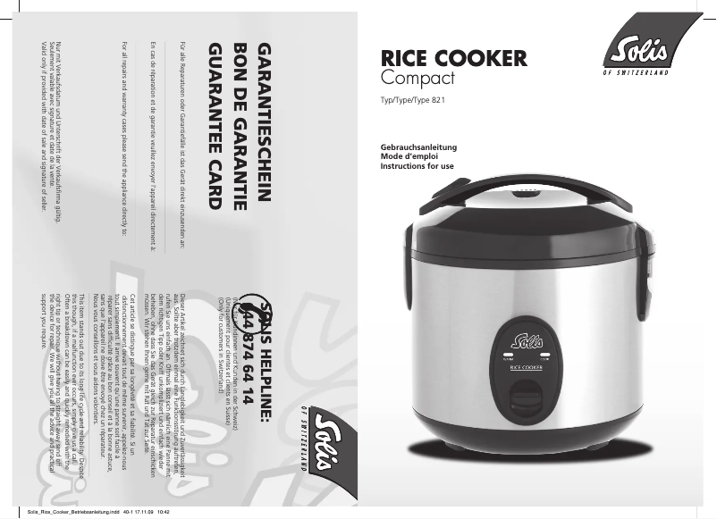 Page 1 de la notice Manuel utilisateur Solis 978.08