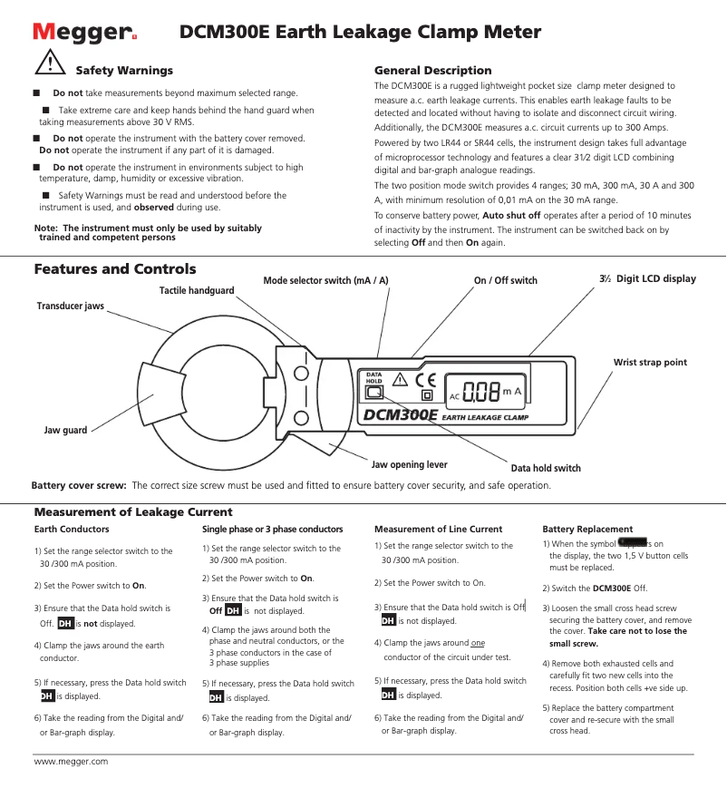 Image de la première page du manuel de l'appareil DCM300E