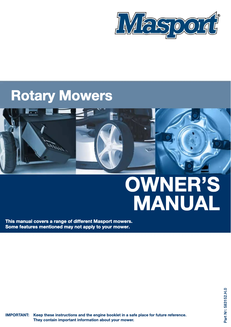 Page n°1 - Manuel utilisateur Masport Bunnings 470 2'n1