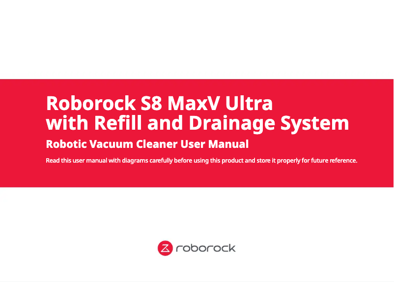 Page n°1 - Manuel utilisateur Roborock S8 MaxV Ultra