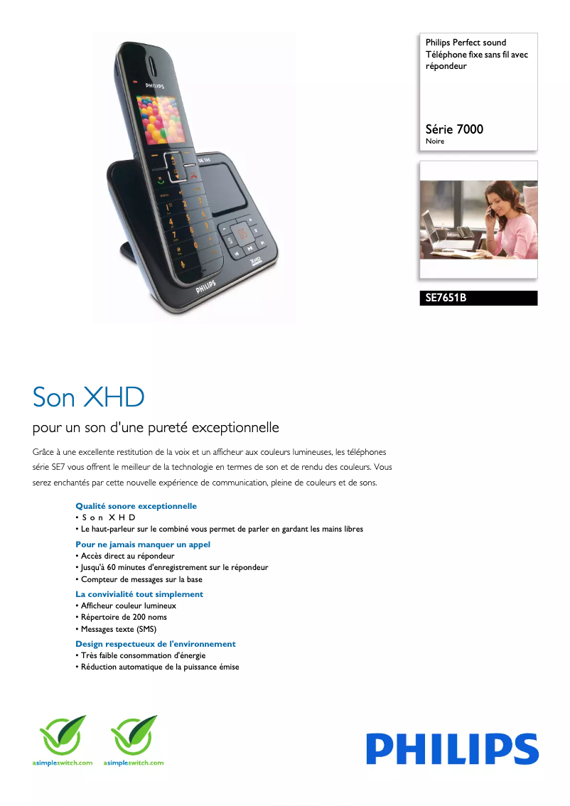 Imagen de la primera página del manual del dispositivo SE7651B