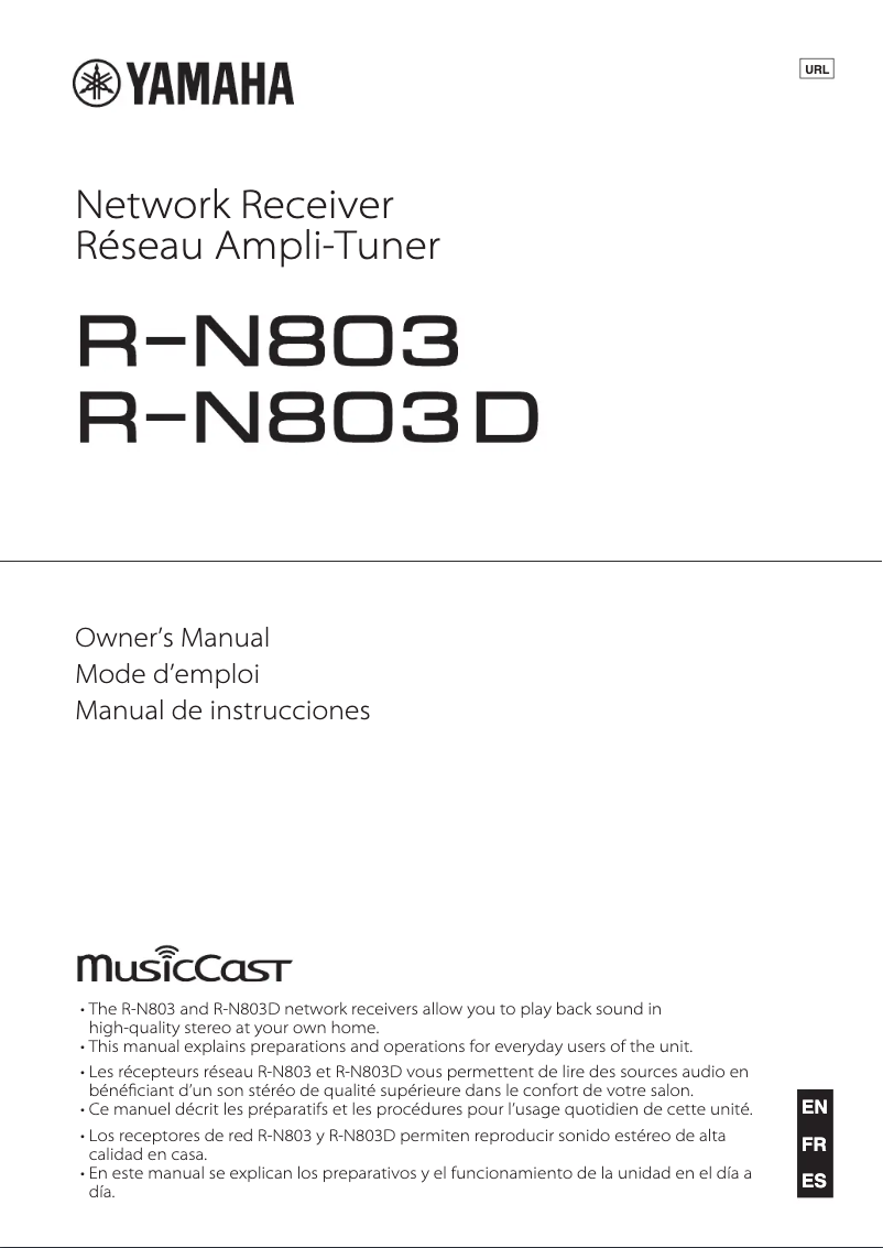 Page n°1 - Manuel utilisateur Yamaha R-N803