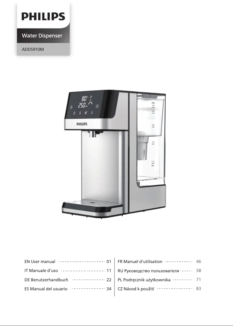 Image de la première page du manuel de l'appareil ADD5910M