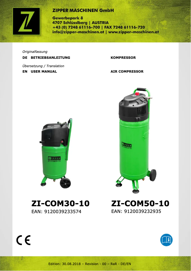 Image de la première page du manuel de l'appareil ZI-COM50-10