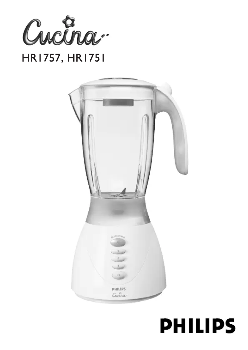 Page n°1 - Manuel utilisateur Philips HR1751