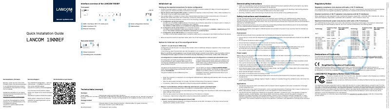 Page n°1 - Guide d'installation Lancom 1900EF