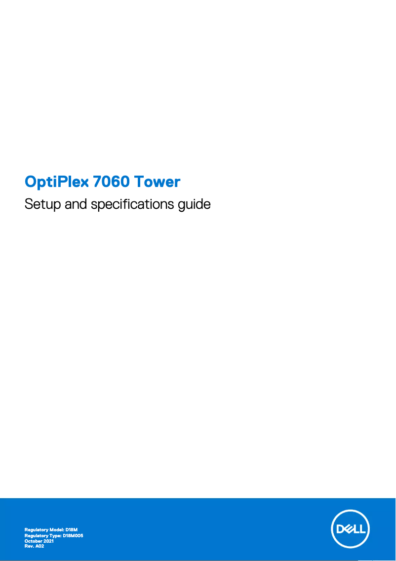 Page n°1 - Guide d'installation Dell OptiPlex 7060 Tower