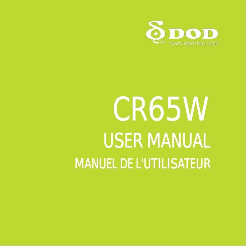 Page n°1 - Manuel utilisateur DOD Tech CR65W