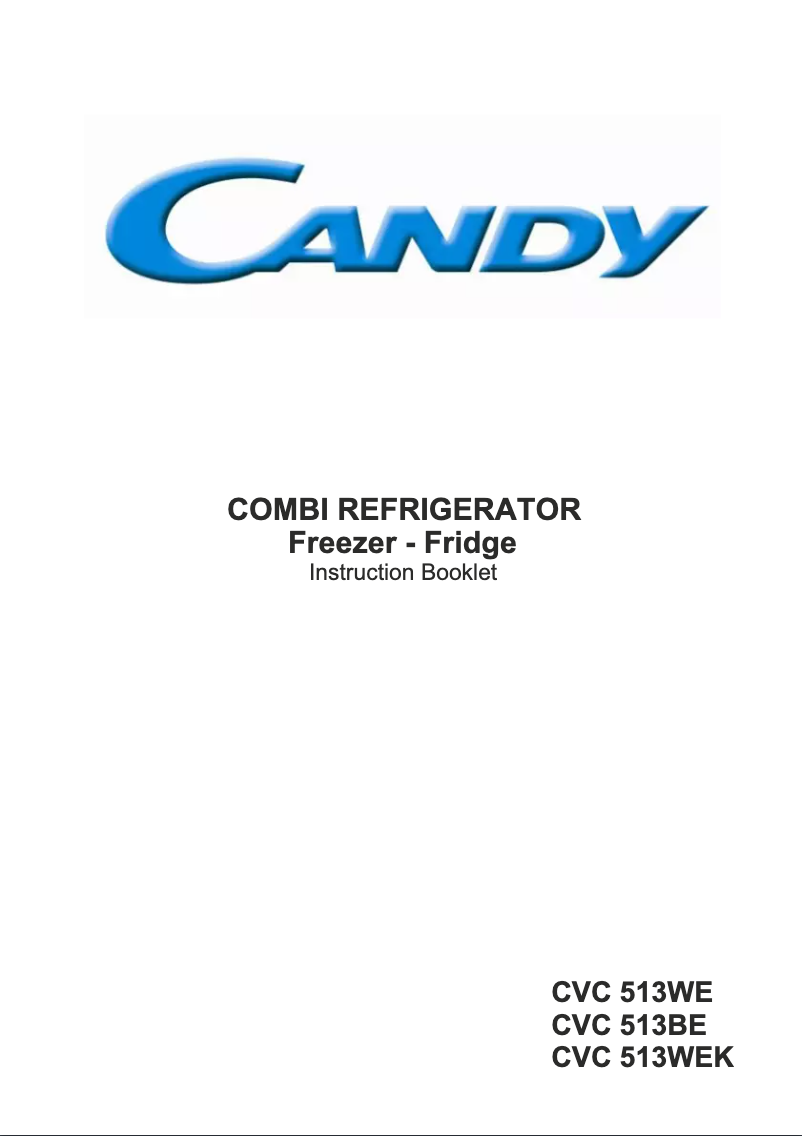 Page n°1 - Manuel utilisateur Candy CVC 513BE