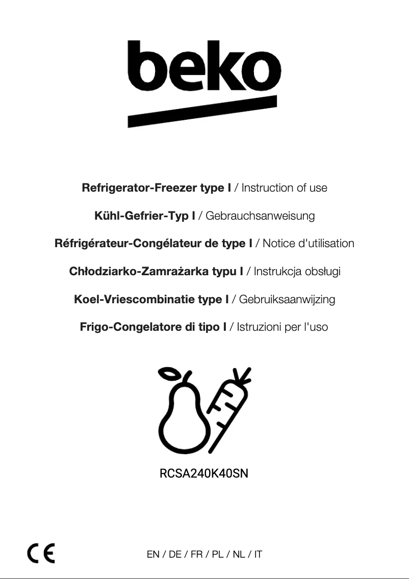 Image de la première page du manuel de l'appareil RCSA240K40SN