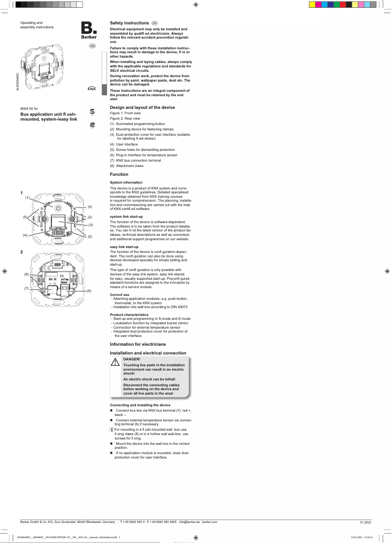 Image de la première page du manuel de l'appareil 80040001