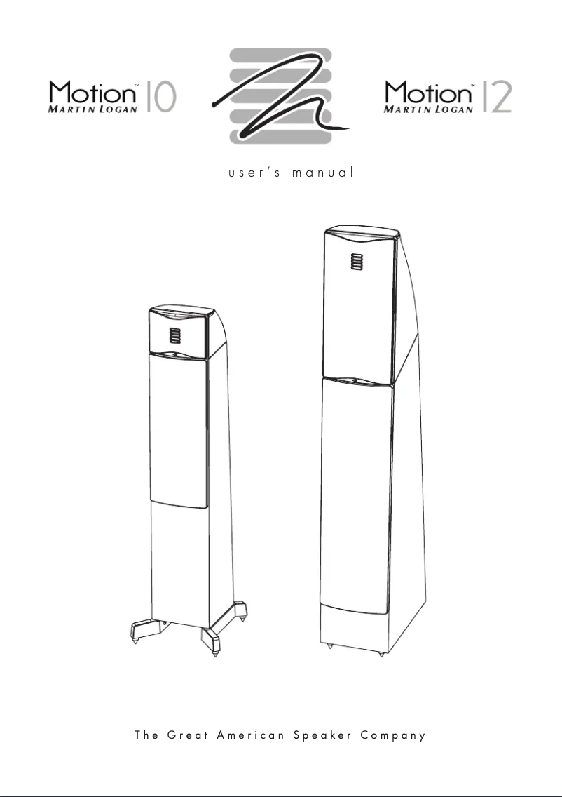Page n°1 - Manuel utilisateur Martin Logan Motion 12