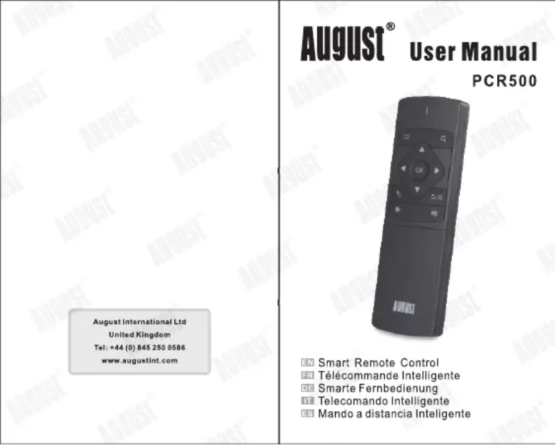 Page n°1 - Manuel utilisateur August PCR500