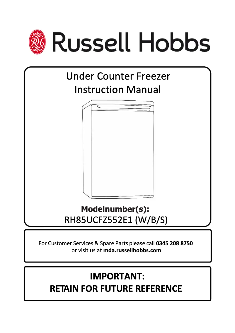 Imagen de la primera página del manual del dispositivo RH85UCFZ552E1