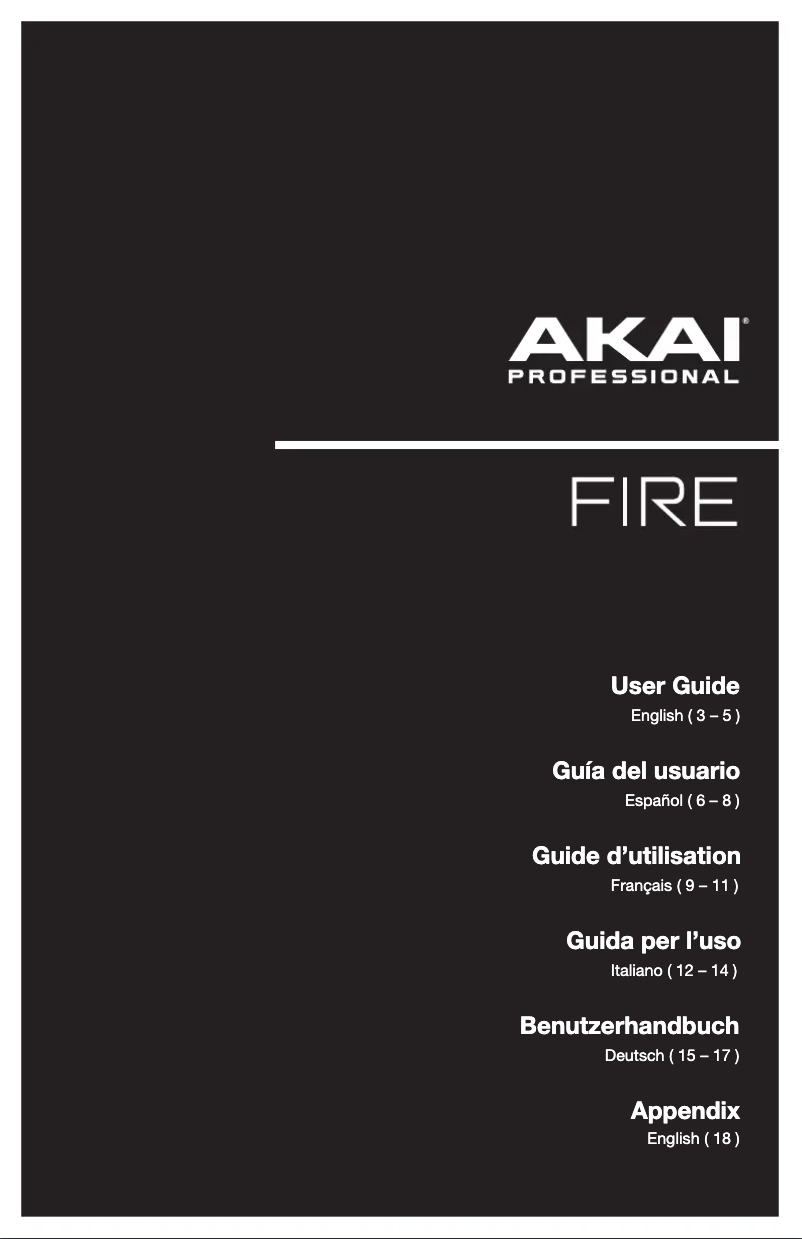 Page 1 de la notice Manuel utilisateur AKAI Fire