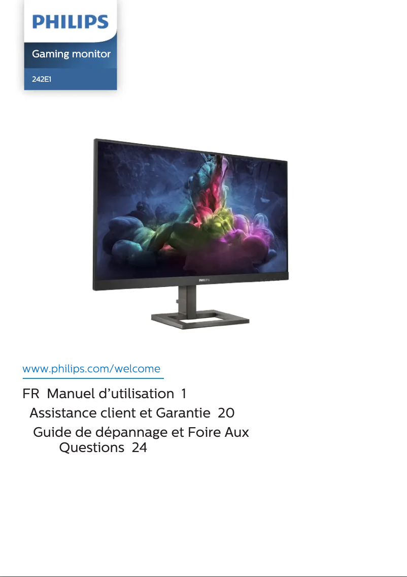 First page image of the manual for 242E1GAEZ