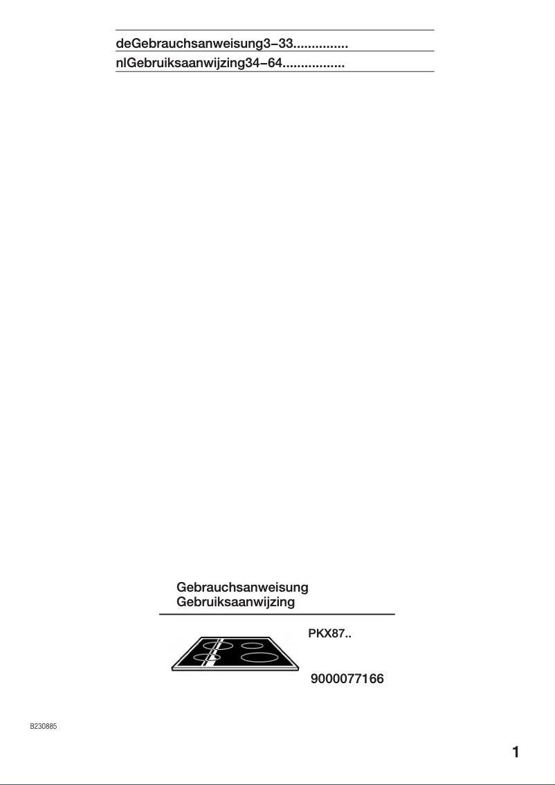 Page 1 de la notice Manuel utilisateur Bosch PKX875T02