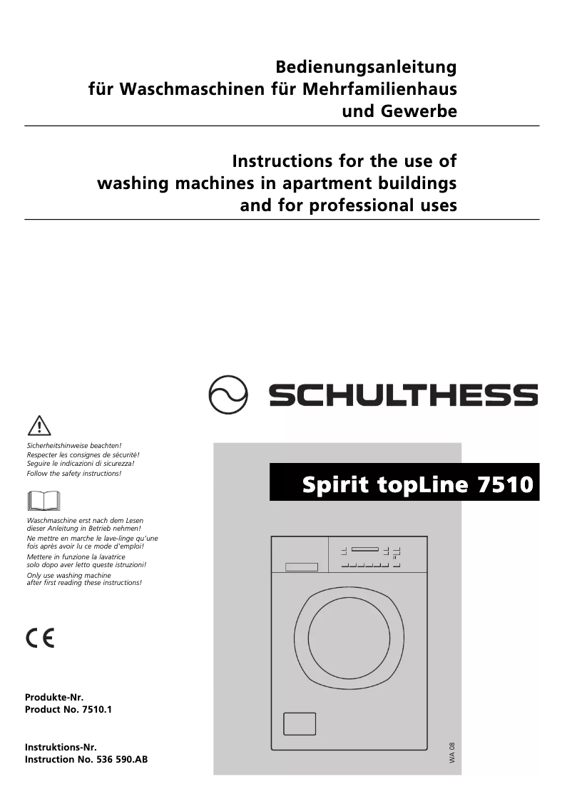 Page n°1 - Manuel utilisateur Schulthess Spirit TopLine 7510