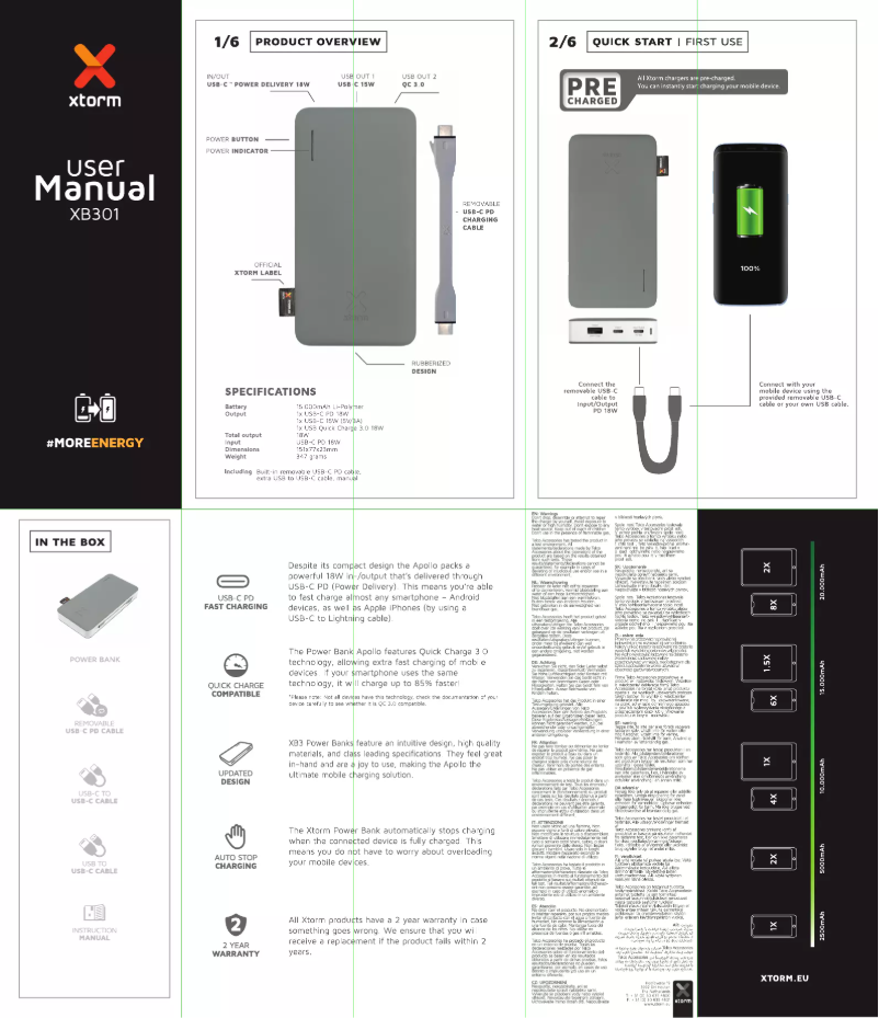 Page 1 de la notice Manuel utilisateur Xtorm XB301