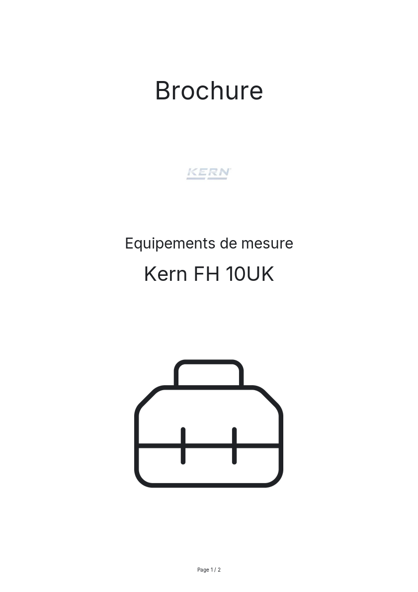 Page n°1 - Brochure Kern FH 10UK