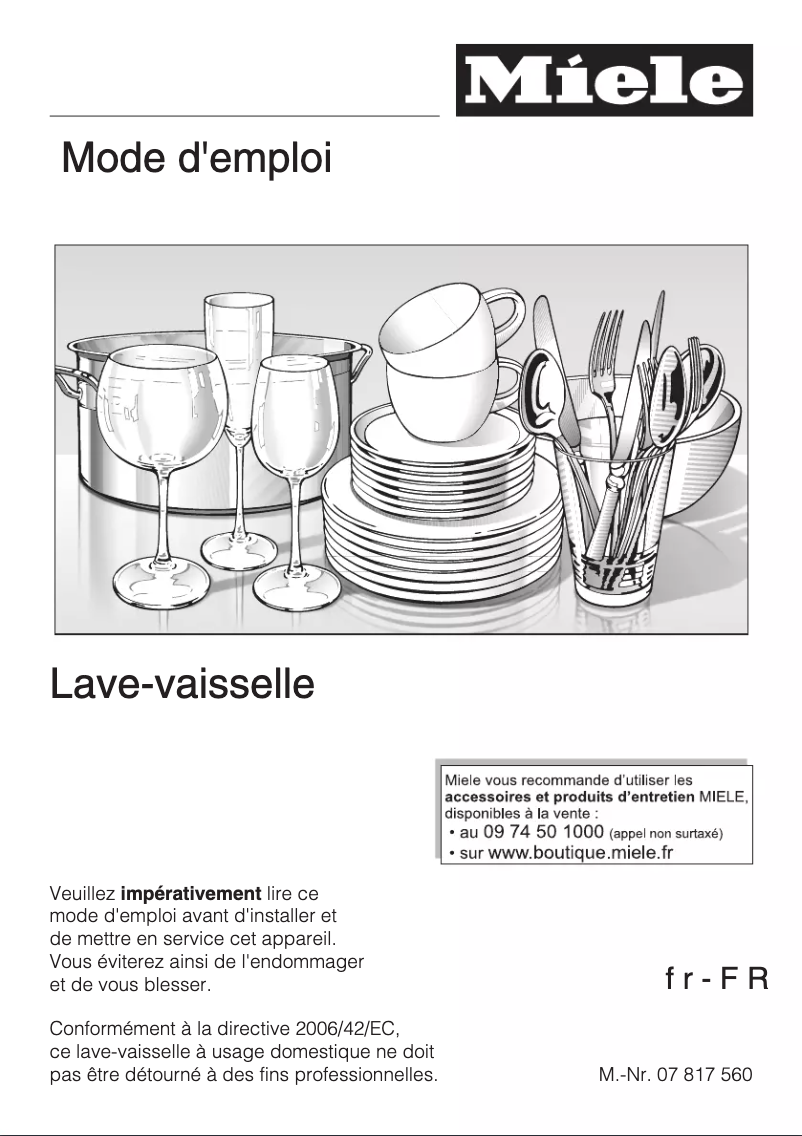 Page n°1 - Manuel utilisateur Miele G 5300 SC