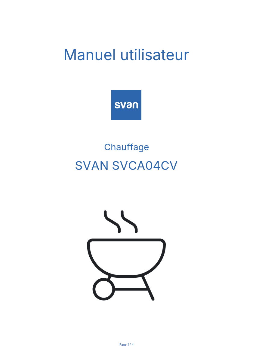 Image de la première page du manuel de l'appareil SVCA04CV