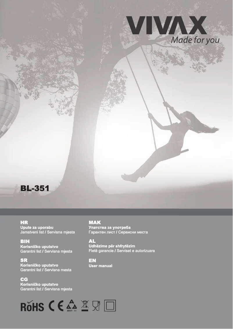 Image de la première page du manuel de l'appareil BL-351