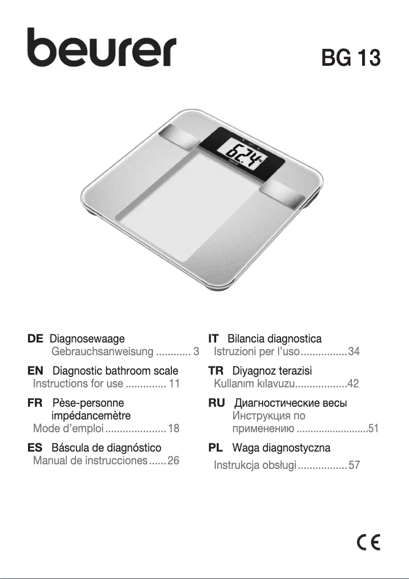 Image de la première page du manuel de l'appareil BG 13