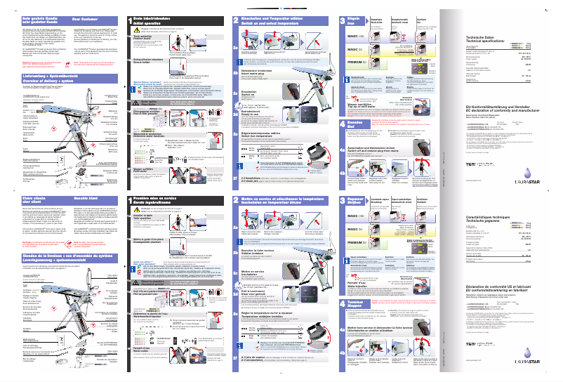 Page 1 de la notice Manuel utilisateur Laurastar Magic S4