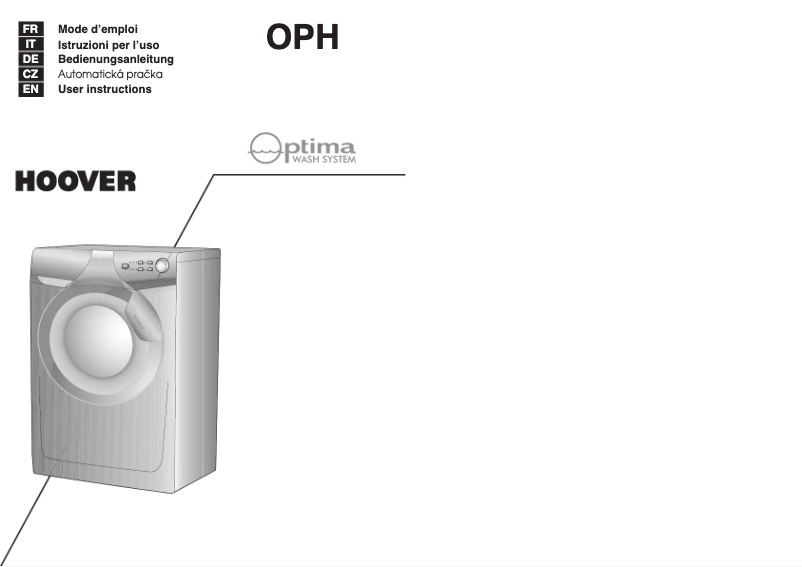 Page n°1 - Manuel utilisateur Hoover OPH 148-80