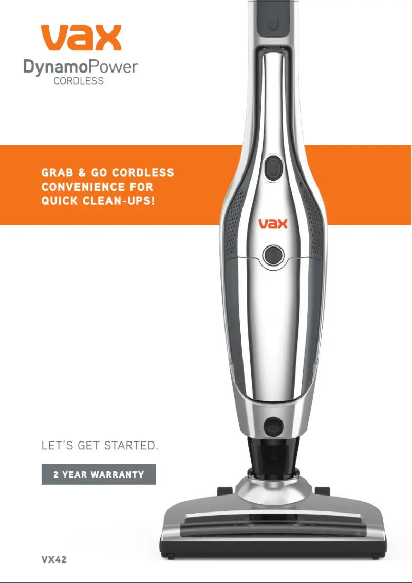 Page 1 de la notice Manuel utilisateur Vax Dynamo Power VX42