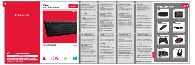 Page 1 de la notice Manuel utilisateur Speed-Link SL-7438-BK-US