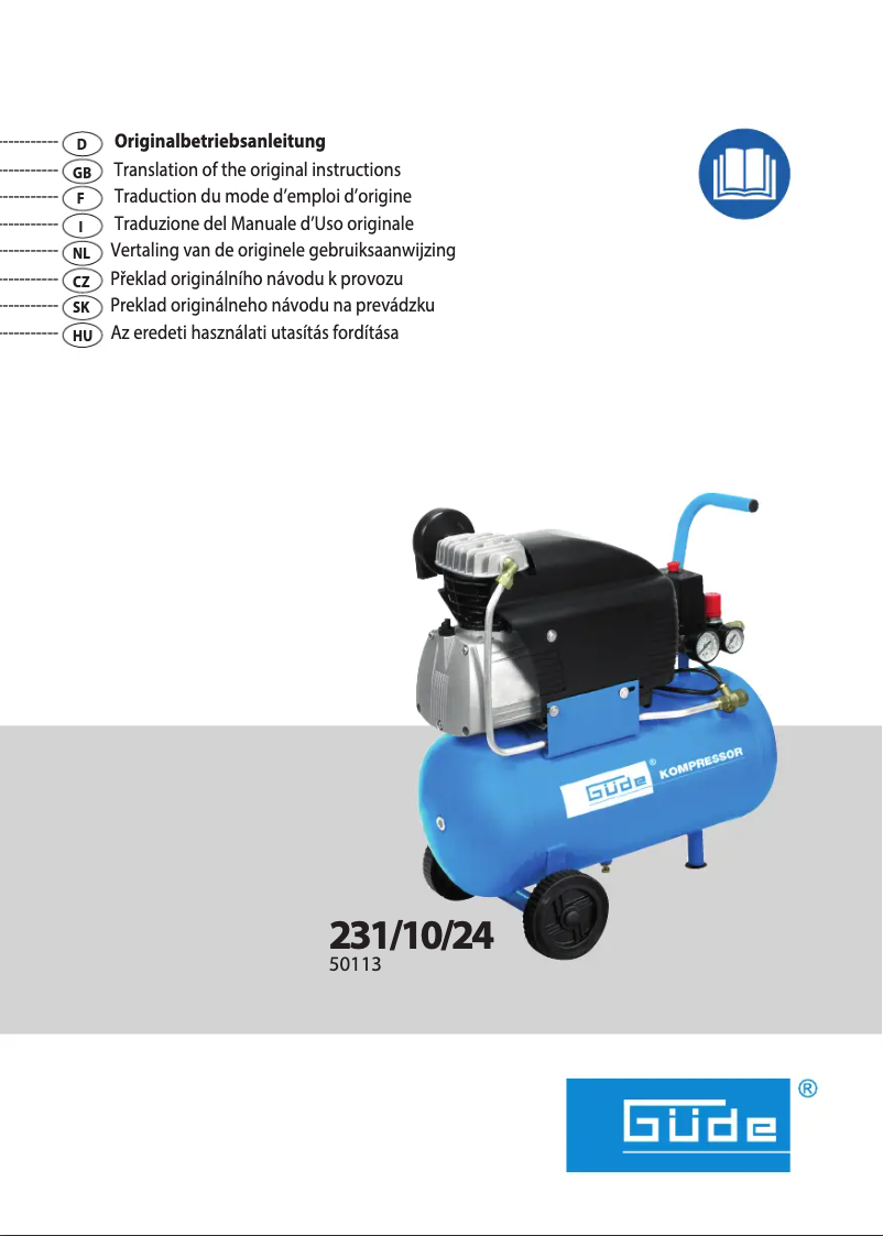 Page 1 de la notice Manuel utilisateur Güde Kompressor 231/10/24