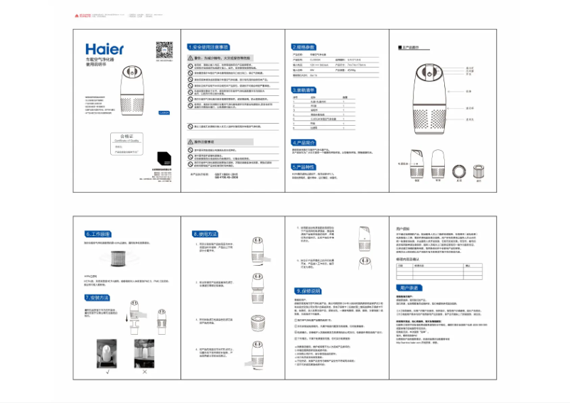 Page 1 de la notice Manuel utilisateur Haier CJ05GK