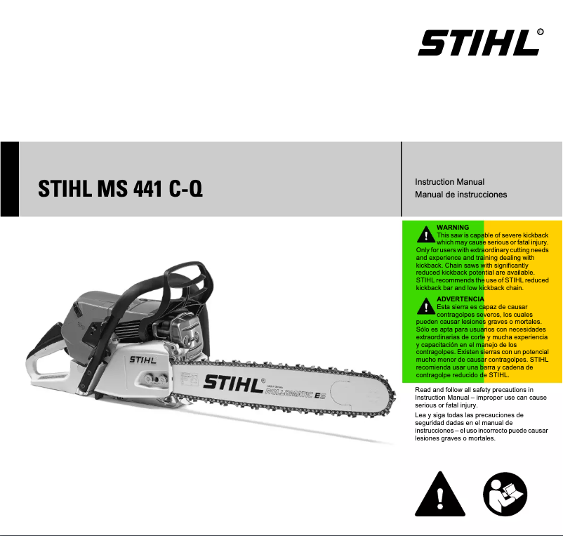 Page 1 de la notice Manuel utilisateur Stihl MS 441 C-Q