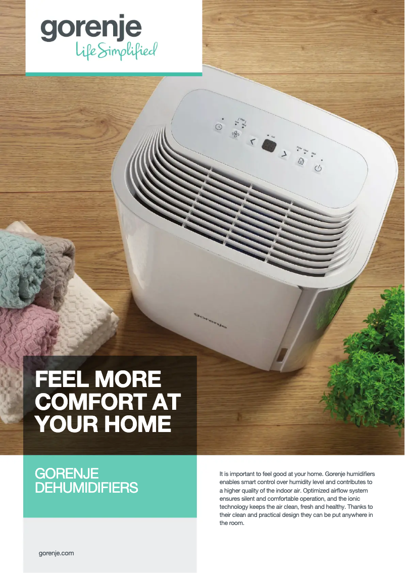 Page 1 de la notice Brochure Gorenje D20M