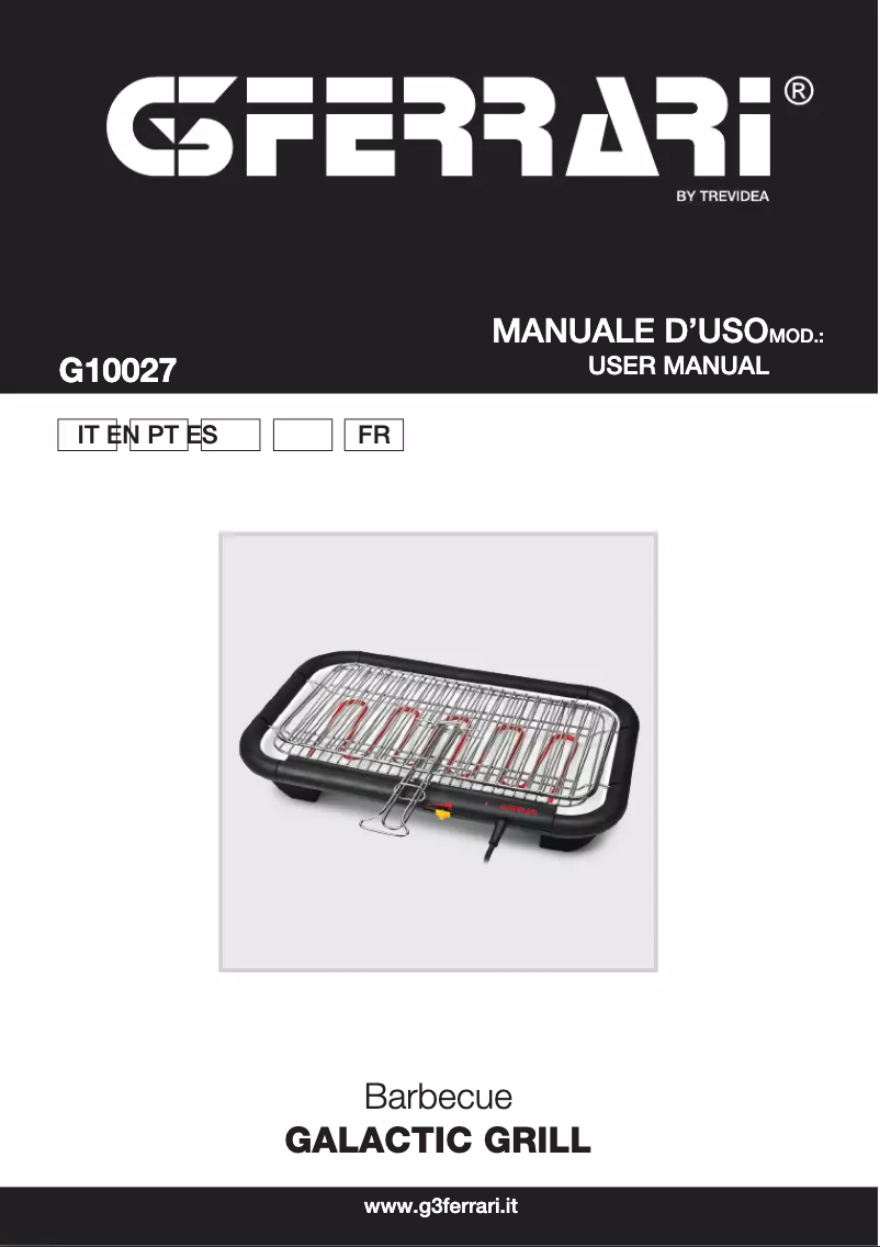 Page 1 de la notice Manuel utilisateur G3 Ferrari Galactic Grill G10027
