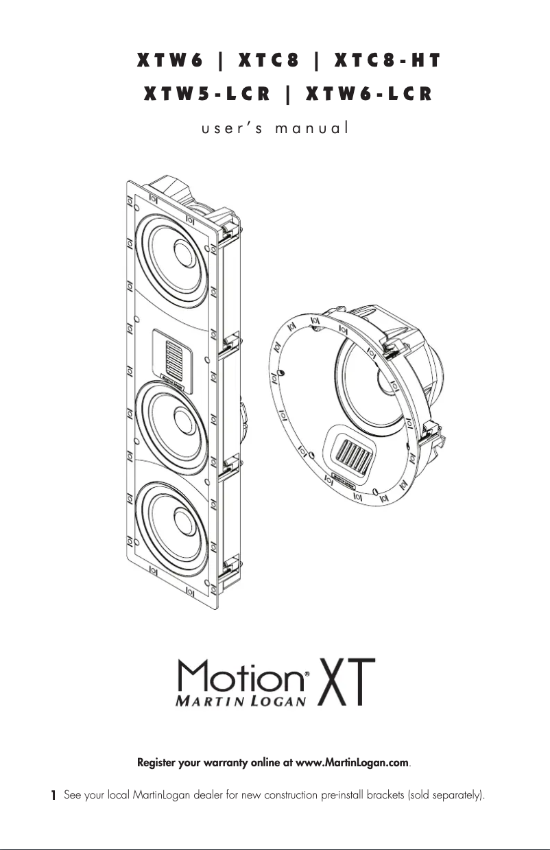 Page n°1 - Manuel utilisateur Martin Logan Motion XTC8-HT