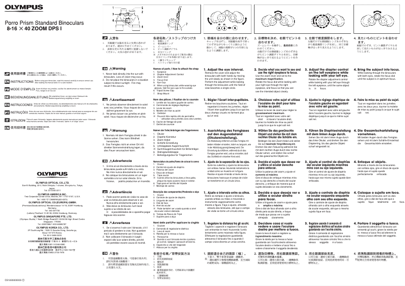 Page n°1 - Manuel utilisateur Olympus Trooper 8-16x40 Zoom DPS I