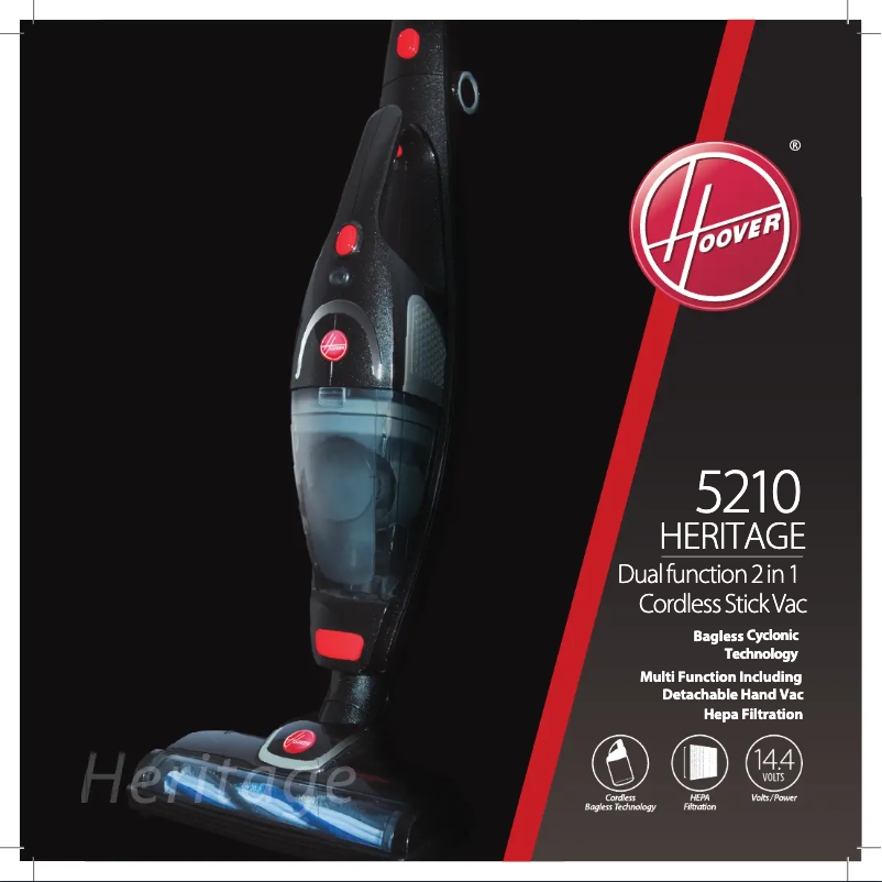 Page 1 of the manual User Manual Hoover Heritage 5210