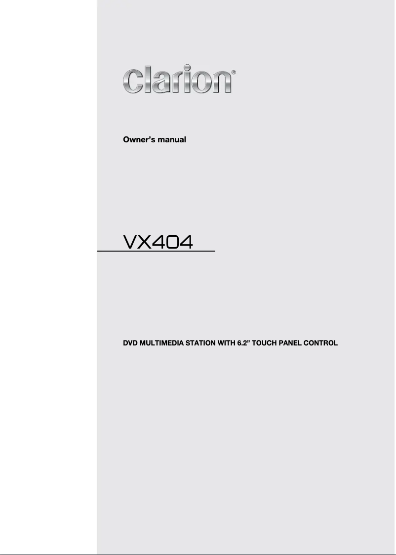 Page n°1 - Manuel utilisateur Clarion VX404