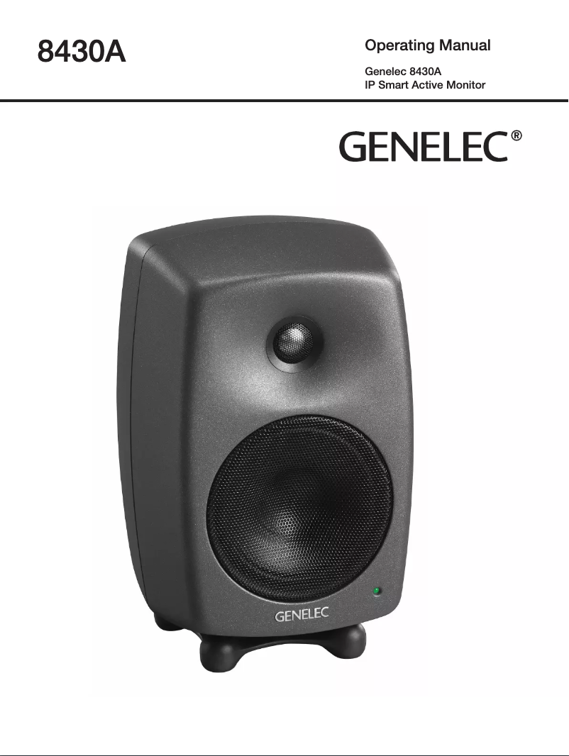 Page n°1 - Manuel utilisateur Genelec 8430APM