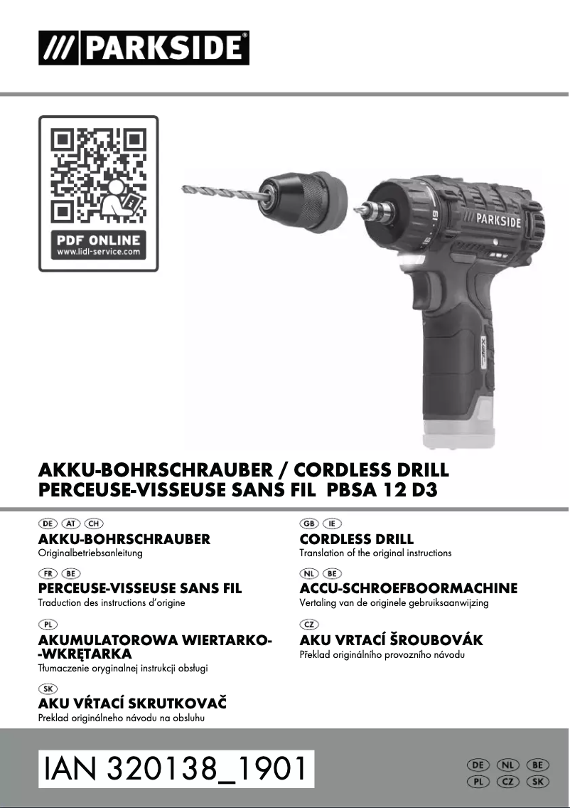 Image de la première page du manuel de l'appareil PBSA 12 D3