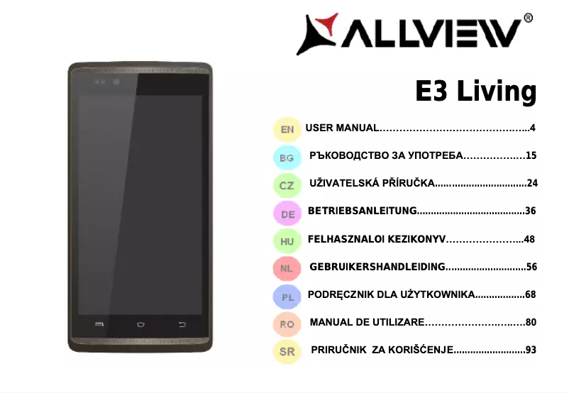 Page n°1 - Manuel utilisateur Allview E3 Living