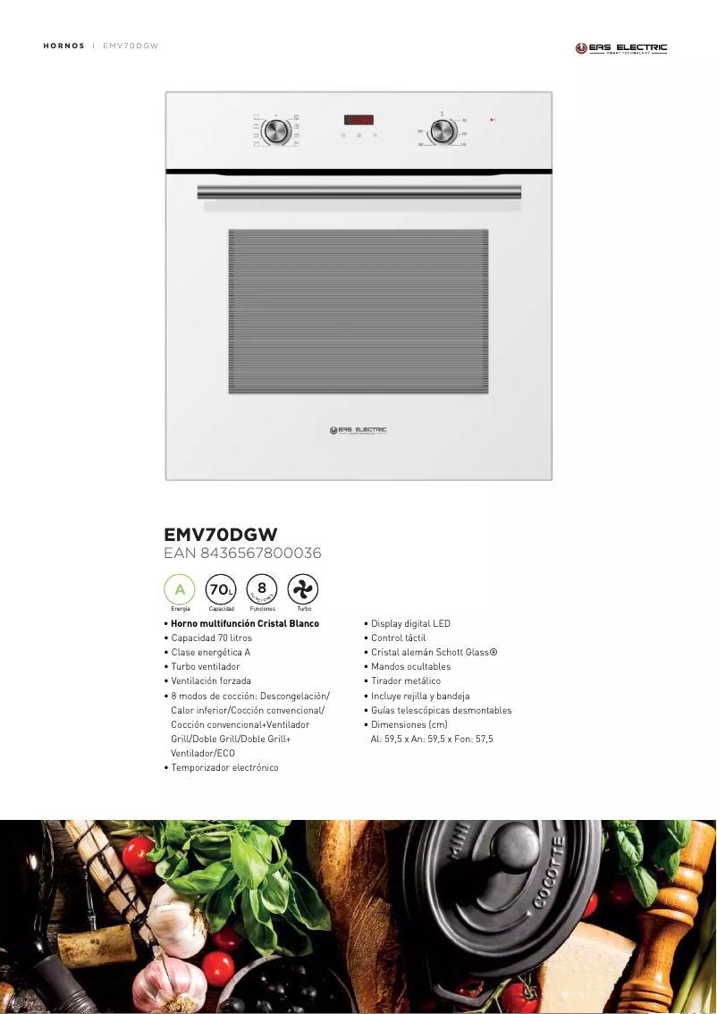 Page n°1 - Fiche technique EAS Electric EMV70DGW