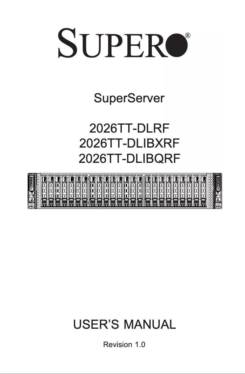 Image de la première page du manuel de l'appareil SuperServer 2026TT-DLRF