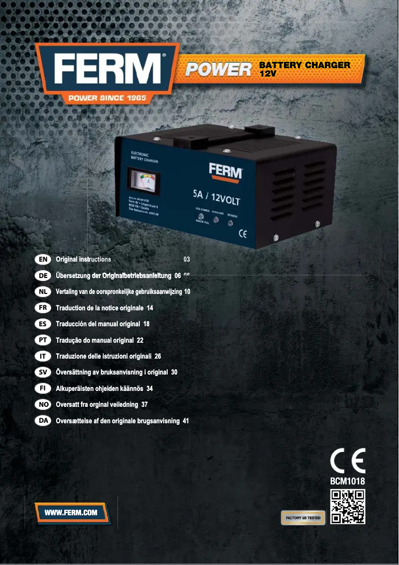 Page 1 de la notice Manuel utilisateur Ferm BCM1018