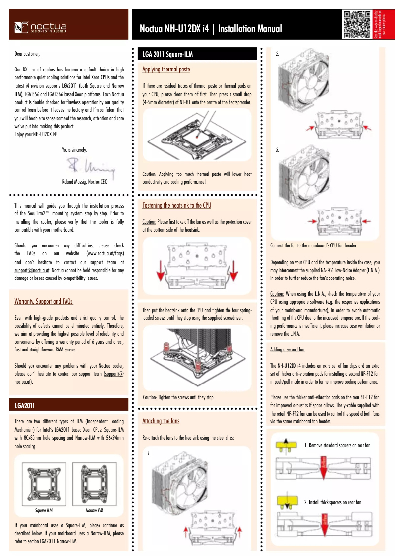Image de la première page du manuel de l'appareil NH-U12DX i4
