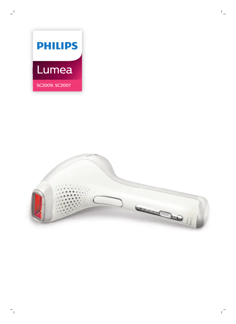 Page 1 de la notice Manuel utilisateur Philips Lumea Prestige SC2009