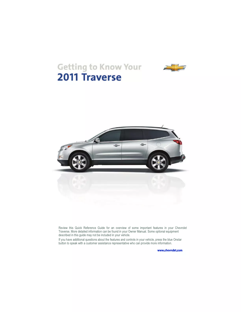 Page 1 de la notice Manuel utilisateur Chevrolet Traverse (2011)